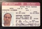 Anthony Soprano New Jersey Drivers License