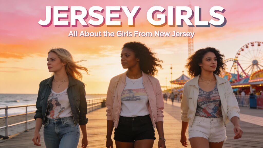 A Jersey girl walking along the New Jersey shore at sunset, representing New Jersey girls and Jersey girl beach life.