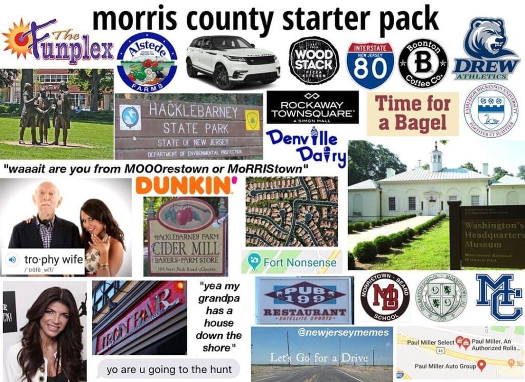 Morris County starter pack featuring Morristown, Denville, Parsippany, and upscale North Jersey suburbs